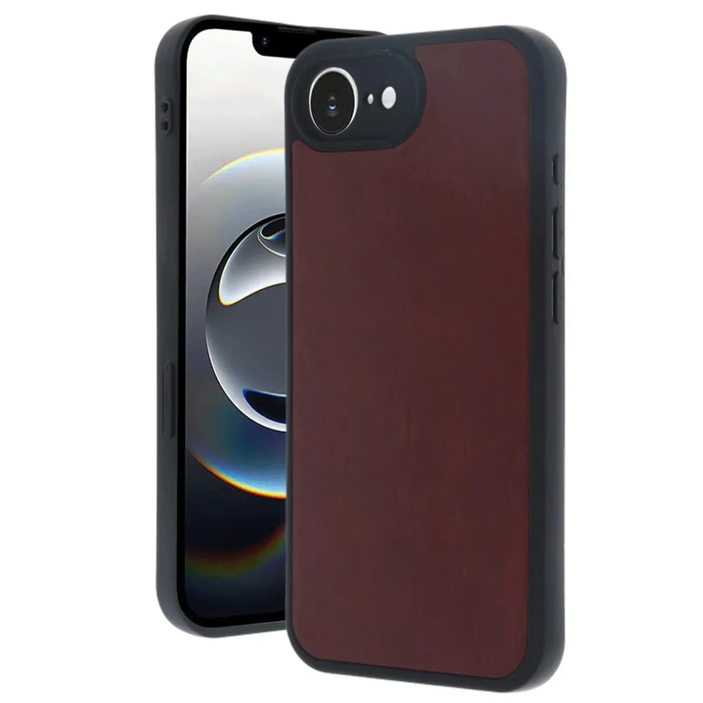 Newface Iphone 16E Kılıf Aras Deri Kapak - Bordo