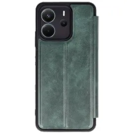 Newface Xiaomi Redmi Note 14 4G Kılıf Flip Cover - Koyu Yeşil