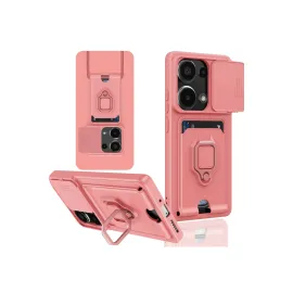 Newface Xiaomi Redmi Note 13 Pro 4G Kılıf Zuma Kartvizitli Yüzüklü Silikon - Pembe