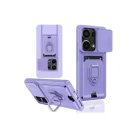 Newface Xiaomi Redmi Note 13 Pro 4G Kılıf Zuma Kartvizitli Yüzüklü Silikon - Lila
