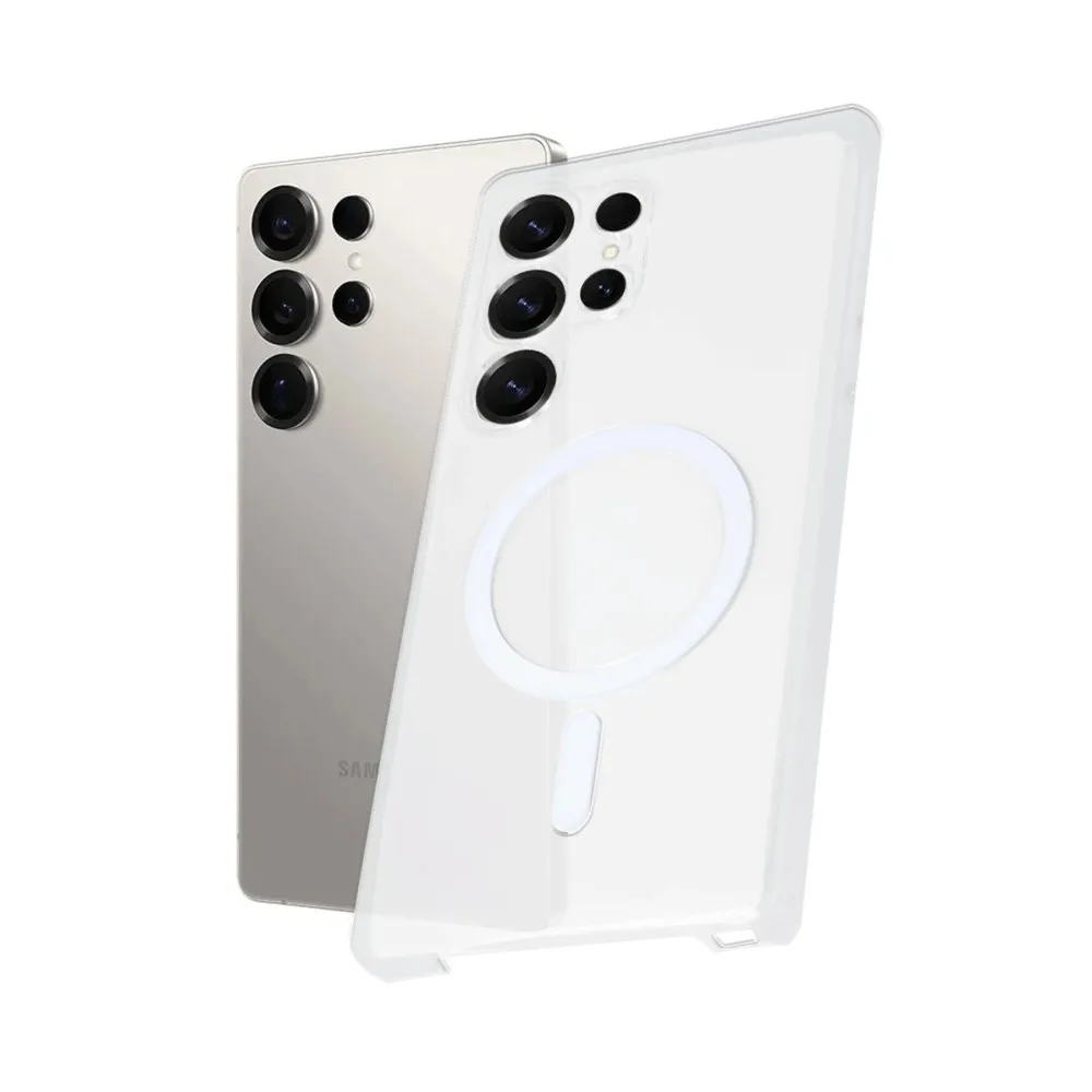Newface Samsung Galaxy S25 Ultra Kılıf Pc Zara Magsafe Şeffaf Kılıf - Şeffaf