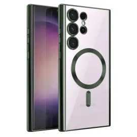 Newface Samsung Galaxy S25 Ultra Kılıf Kross Magneticsafe Kapak - Koyu Yeşil