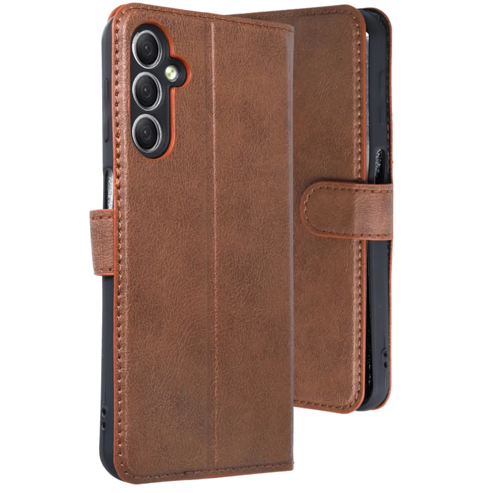 Newface Samsung Galaxy A24 4G Kılıf Trend S Plus Kapaklı Kılıf - Taba