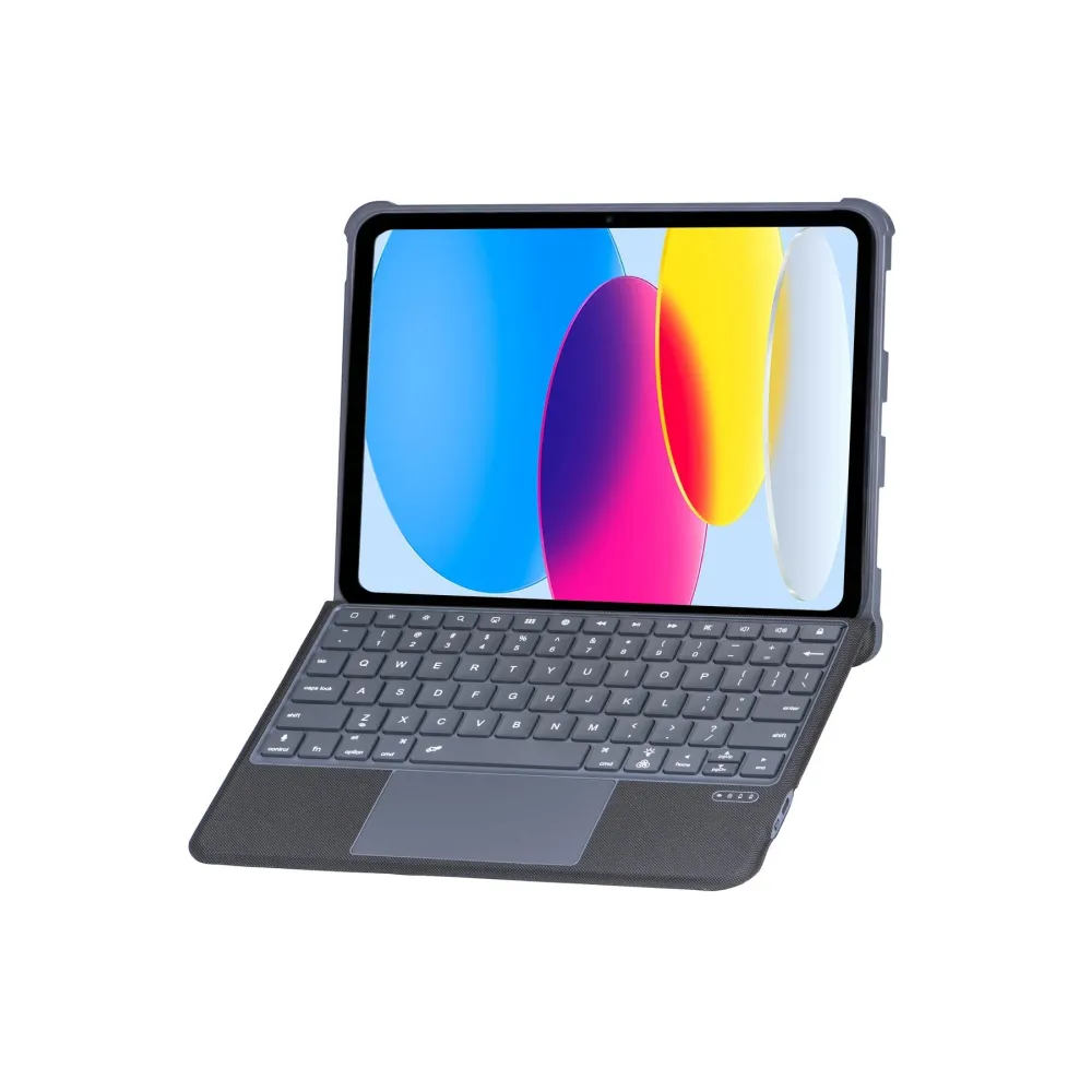 Newface T5508D iPad 2022 10.9 (10.Nesil) Kılıf Palermo Ledli Klavyeli Standlı Tablet Kılıfı - Siyah