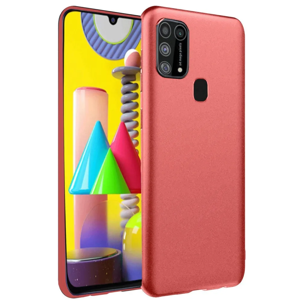 Newface Samsung Galaxy M31 Kılıf Nano Içi Kadife Silikon - Kiremit