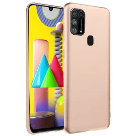 Newface Samsung Galaxy M31 Kılıf Nano Içi Kadife Silikon - Pudra