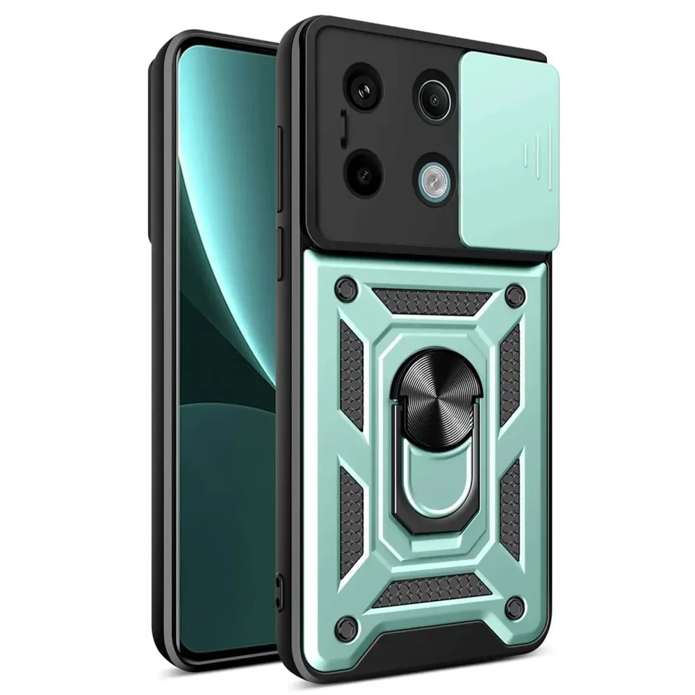 Newface Xiaomi Redmi Note 13 Pro 4G Pars Lens Yüzüklü Silikon - Yeşil