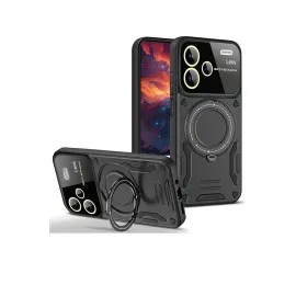 Newface Xiaomi Redmi Note 13 Pro Plus Joy Lens Standlı Kapak - Siyah