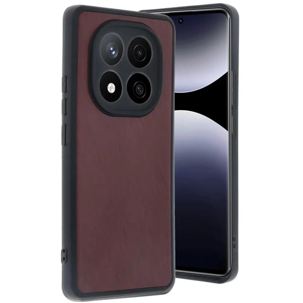 Newface Xiaomi Redmi Note 14 Pro 5G Kılıf Aras Deri Kapak - Bordo