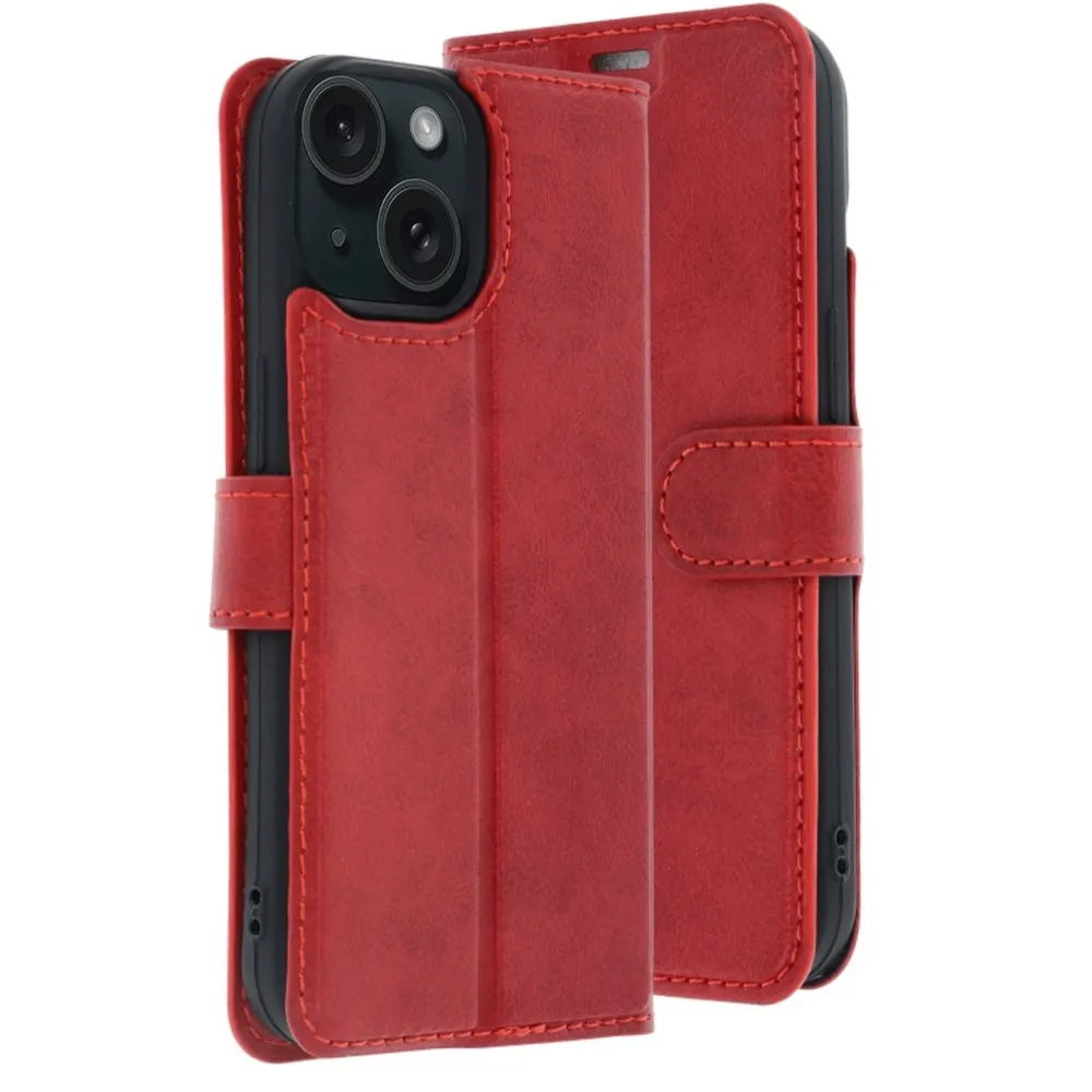 Newface Apple Iphone 15 Trend S Plus Kapaklı Kılıf - Kırmızı