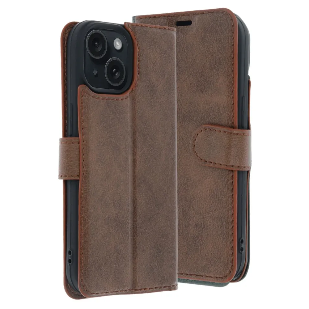 Newface Apple Iphone 15 Trend S Plus Kapaklı Kılıf - Taba