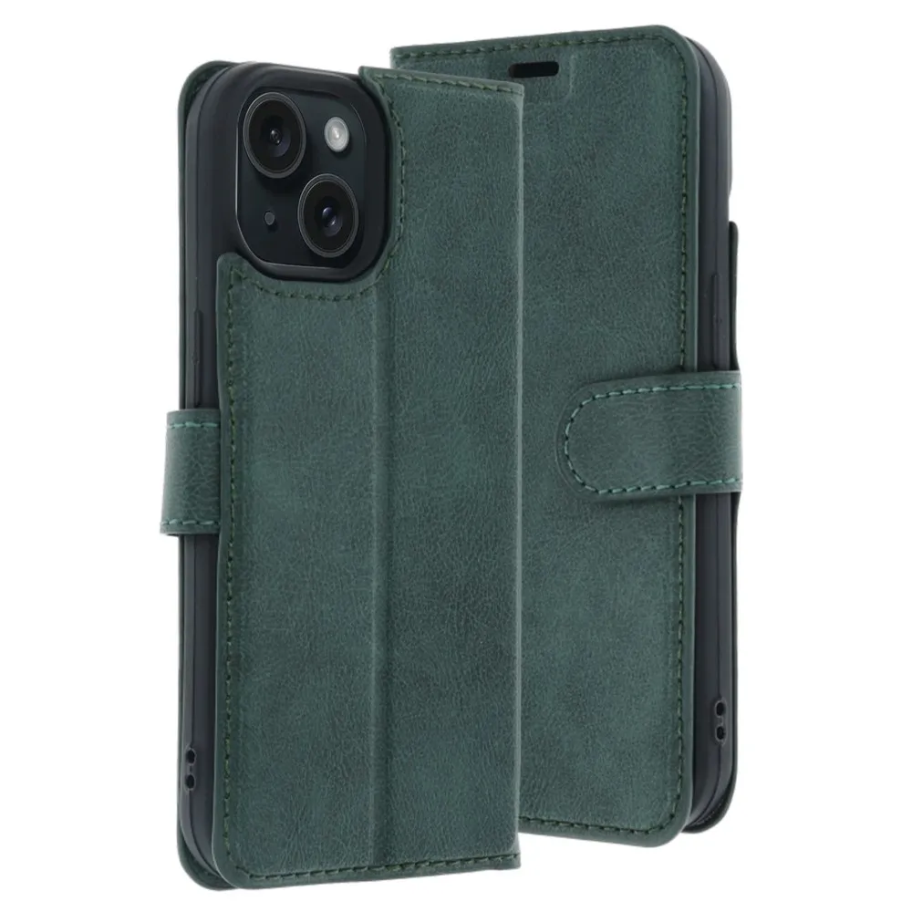 Newface Apple Iphone 15 Trend S Plus Kapaklı Kılıf - Yeşil