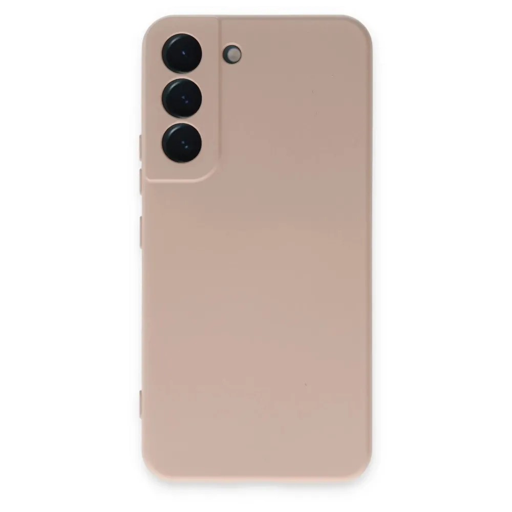 Newface Samsung Galaxy S22 Kılıf Nano Içi Kadife Silikon - Pudra