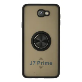 Newface Samsung Galaxy J7 Prime Kılıf Montreal Yüzüklü Silikon Kapak - Siyah