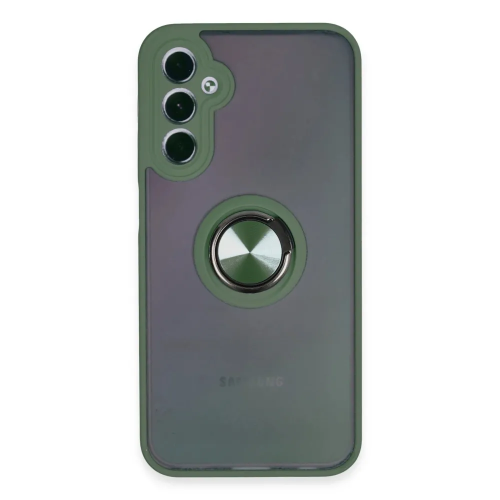 Newface Samsung Galaxy A24 4G Kılıf Montreal Yüzüklü Silikon Kapak - Yeşil