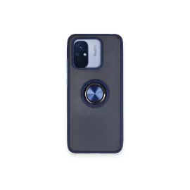 Newface Xiaomi Redmi 12C Kılıf Montreal Yüzüklü Silikon Kapak - Lacivert
