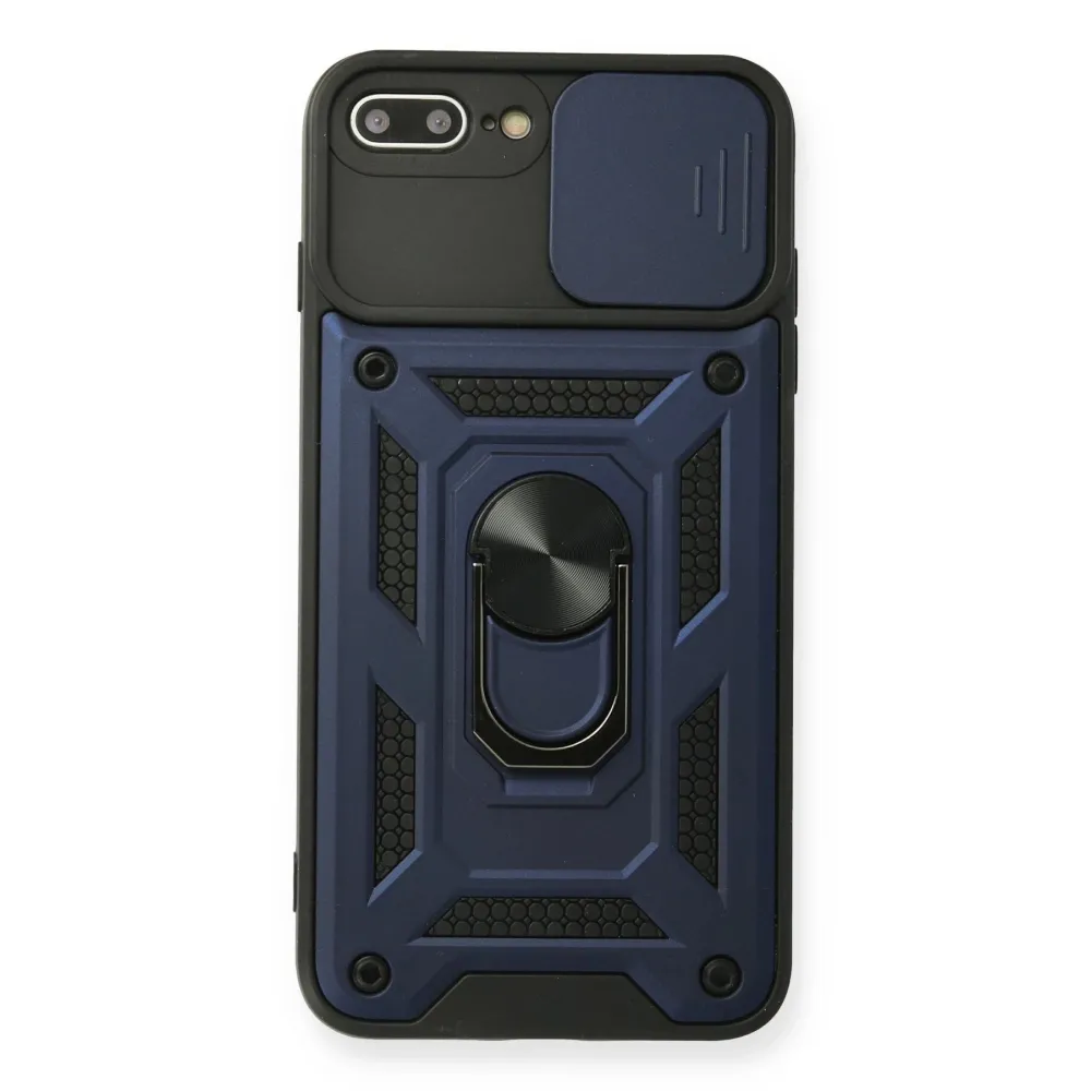 Newface Iphone 7 Plus Kılıf Pars Lens Yüzüklü Silikon - Lacivert