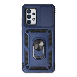 Newface Samsung Galaxy A72 Kılıf Pars Lens Yüzüklü Silikon - Lacivert