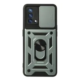 Newface Oppo A74 4G Kılıf Pars Lens Yüzüklü Silikon - Yeşil