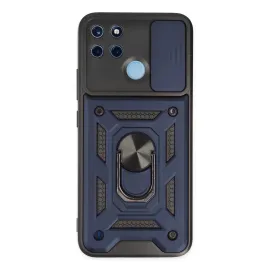 Newface Realme C25Y Kılıf Pars Lens Yüzüklü Silikon - Lacivert