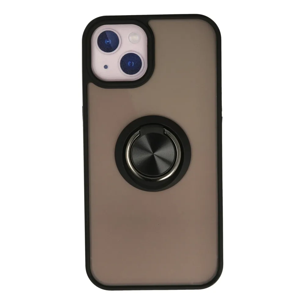 Newface Iphone 13 Kılıf Montreal Yüzüklü Silikon Kapak - Siyah