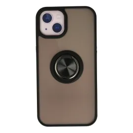 Newface Iphone 13 Kılıf Montreal Yüzüklü Silikon Kapak - Siyah