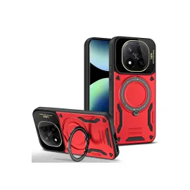 Newface Xiaomi Redmi Note 14 Pro 4G Kılıf Joy Lens Standlı Kapak - Kırmızı