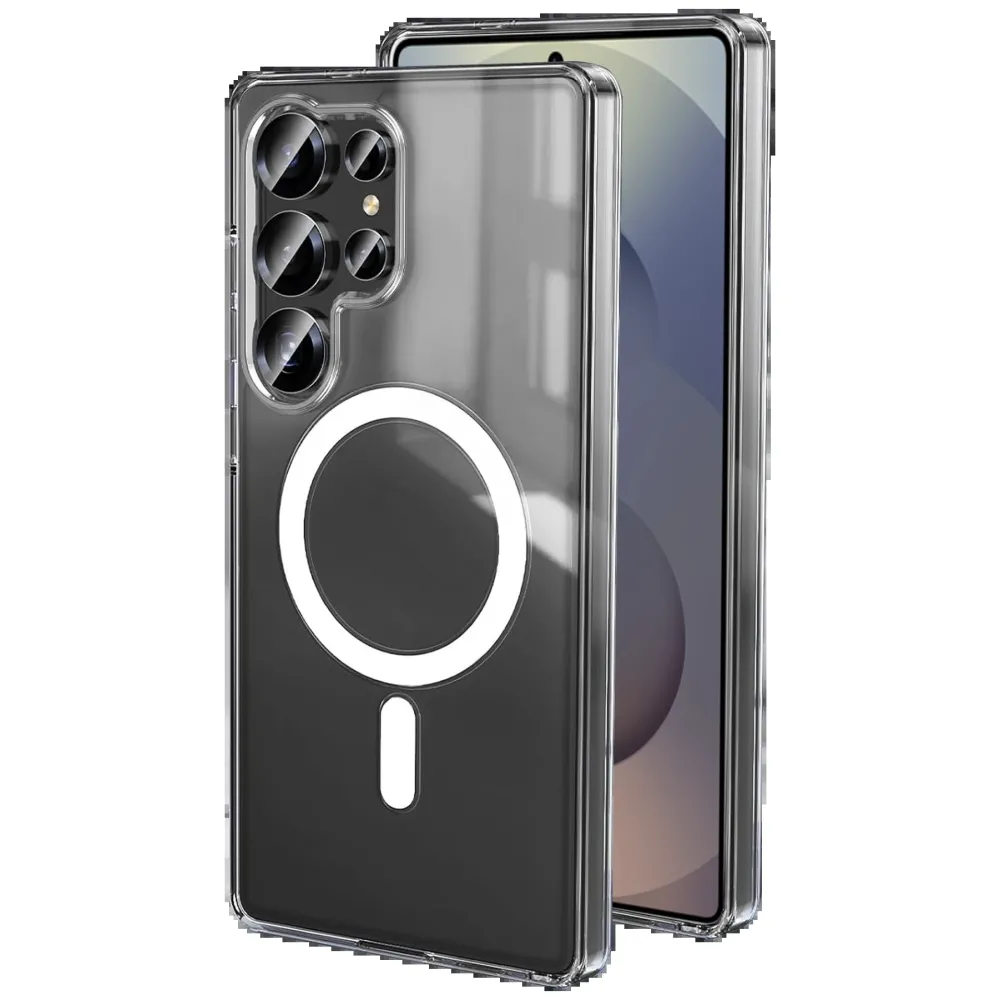 Newface Samsung Galaxy S25 Ultra Kılıf Magneticsafe Şeffaf Silikon - Şeffaf