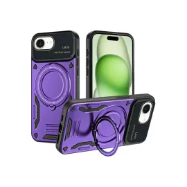 Newface Iphone 16E Kılıf Joy Lens Standlı Kapak - Mor