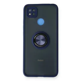 Newface Xiaomi Redmi 9C Kılıf Montreal Yüzüklü Silikon Kapak - Lacivert