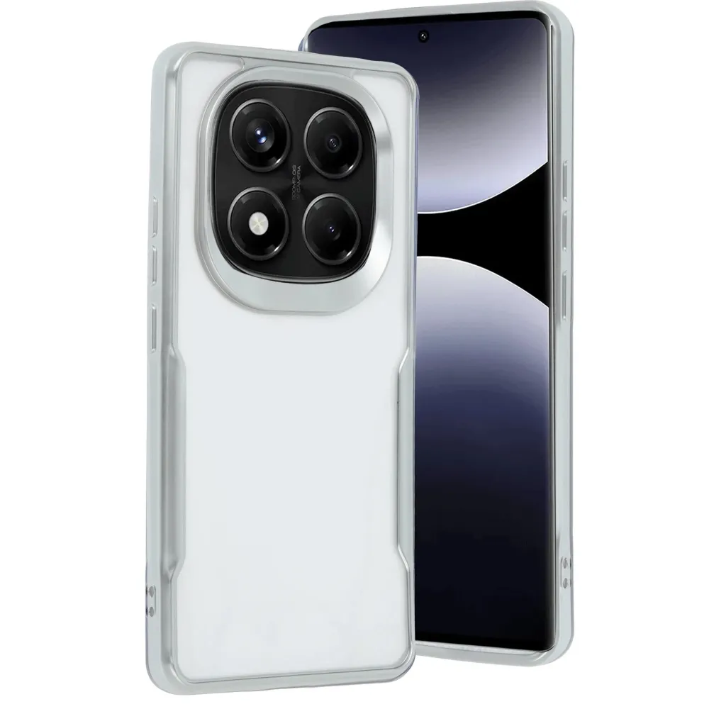 Newface Xiaomi Redmi Note 14 Pro 5G Kılıf Boyi Silikon Kapak - Gümüş