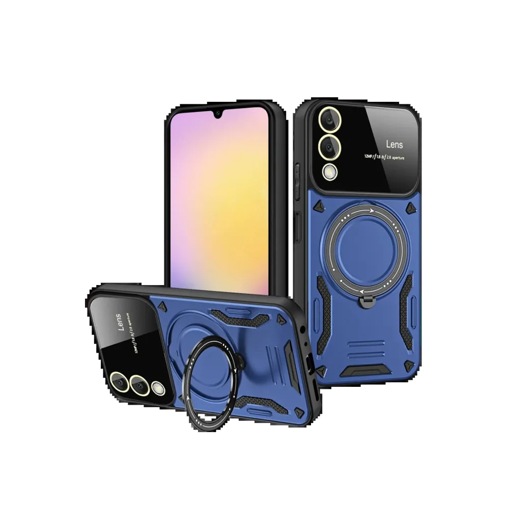 Newface Samsung Galaxy S25 Fe Kılıf Joy Lens Standlı Kapak - Lacivert