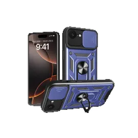 Newface Iphone 16E Kılıf Pars Lens Yüzüklü Silikon - Lacivert