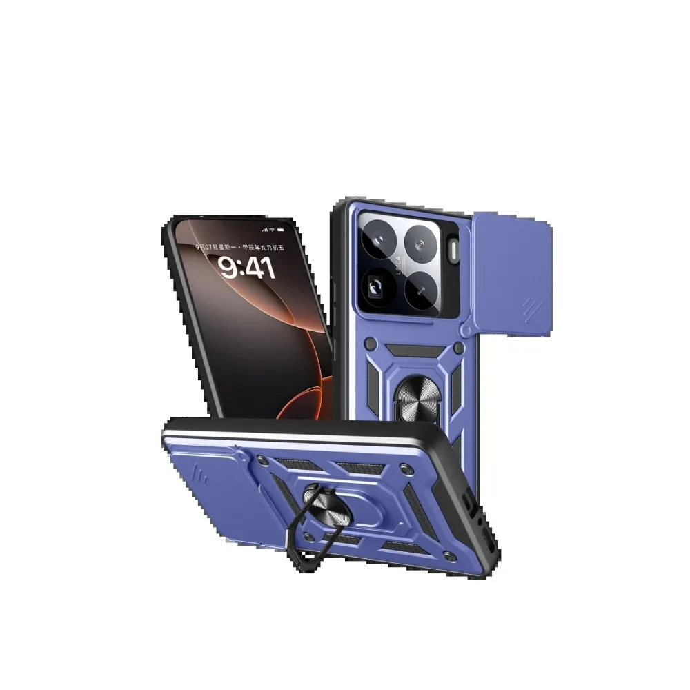 Newface Xiaomi Mi 15 Pro Kılıf Pars Lens Yüzüklü Silikon - Lacivert