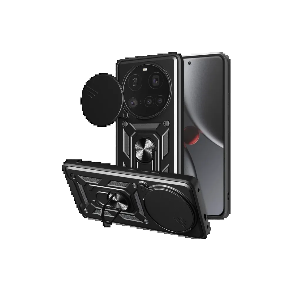 Newface Xiaomi Mi 15 Ultra Kılıf Pars Lens Yüzüklü Silikon - Siyah