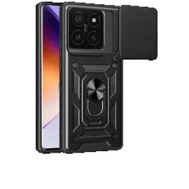 Newface Xiaomi Mi 14T Pro Kılıf Pars Lens Yüzüklü Silikon - Siyah