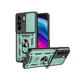 Newface Realme C75 4G Kılıf Pars Lens Yüzüklü Silikon - Yeşil