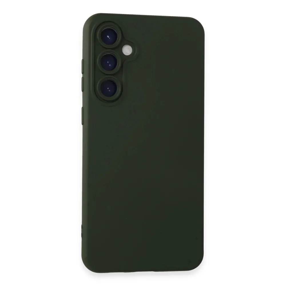 Newface Samsung Galaxy S23 Fe Kılıf Nano Içi Kadife Silikon - Koyu Yeşil