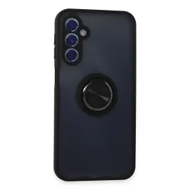 Newface Samsung Galaxy M34 5G Kılıf Montreal Yüzüklü Silikon Kapak - Siyah