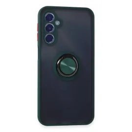 Newface Samsung Galaxy M34 5G Kılıf Montreal Yüzüklü Silikon Kapak - Yeşil