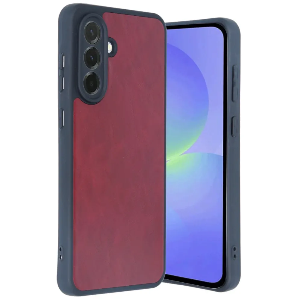 Newface Samsung Galaxy A35 5G Kılıf Aras Deri Kapak - Bordo