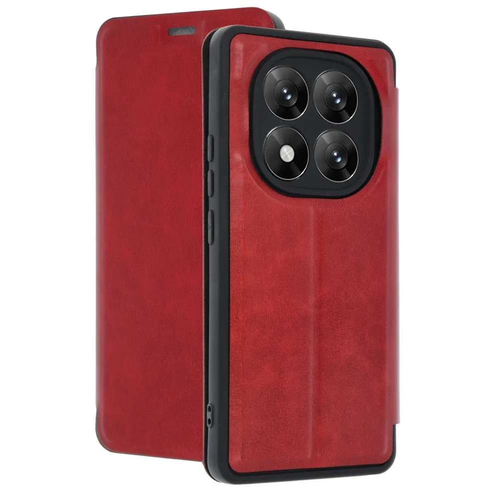 Newface Xiaomi Redmi Note 14 Pro 5G Kılıf Flip Cover - Kırmızı