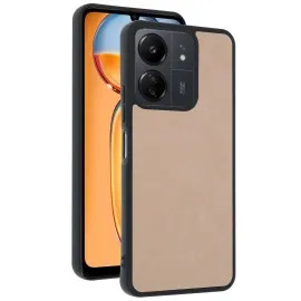 Newface Xiaomi Redmi 13C Kılıf Aras Deri Kapak - Pudra