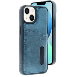 Newface iPhone 14 Kılıf Sara Kartvizitli Deri Kılıf - Lacivert