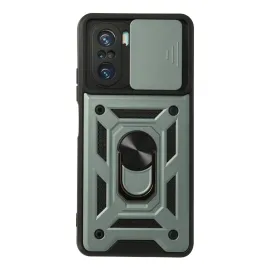 Newface Xiaomi Poco F3 Kılıf Pars Lens Yüzüklü Silikon - Yeşil