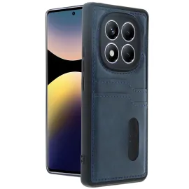 Newface Xiaomi Redmi Note 14 Pro 5G Kılıf Sara Kartvizitli Deri Kılıf - Lacivert