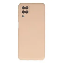 Newface Samsung Galaxy A12 Kılıf Nano içi Kadife Silikon - Pudra
