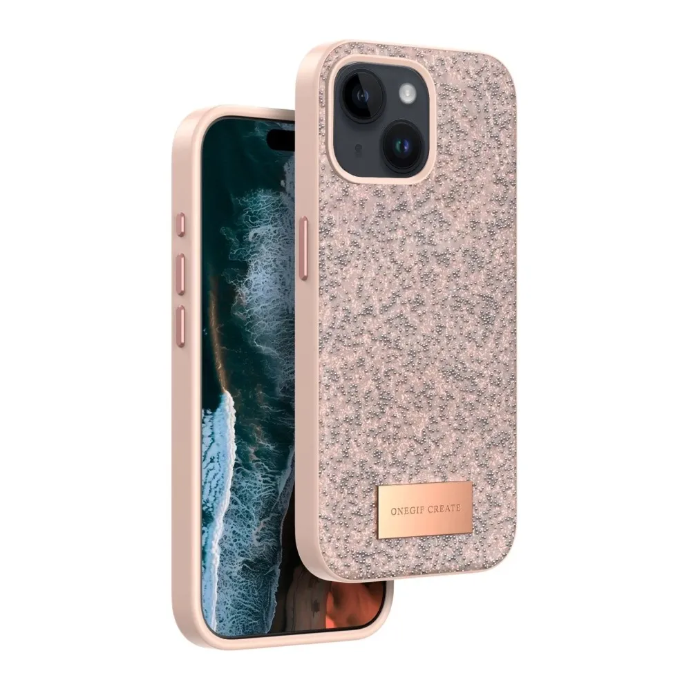 Onegif iPhone 14 Bright Simli Kapak - Pembe