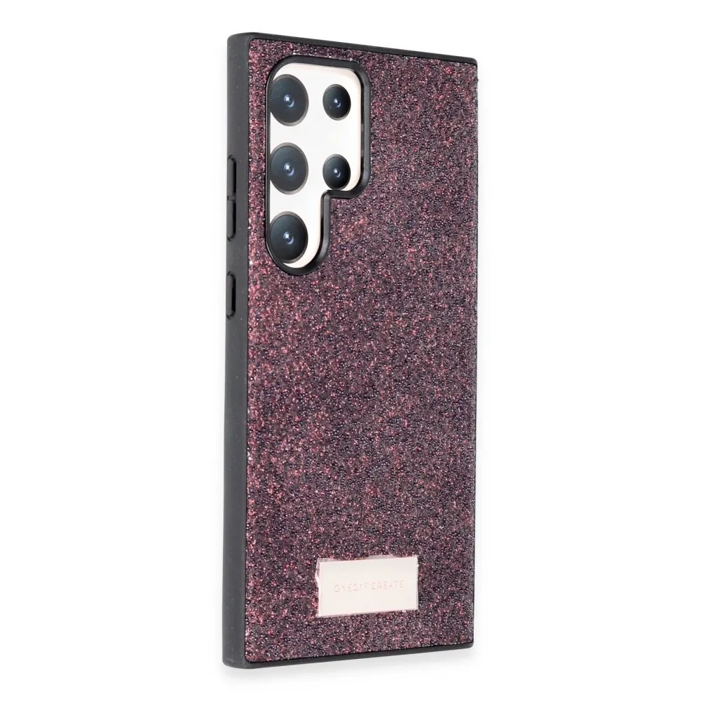 Onegif Samsung Galaxy S24 Ultra Bright Simli Kapak - Derin Mor