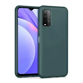 Newface Xiaomi Redmi 9T Kılıf Nano Içi Kadife Silikon - Koyu Yeşil